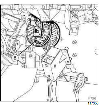 Renault Clio. Fan assembly: Removal - Refitting