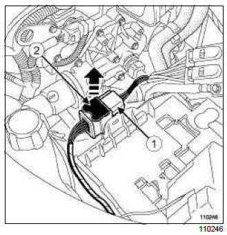 Renault Clio. Flow control solenoid valve: Removal - Refitting