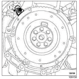 Renault Clio. Flywheel: Removal - Refitting
