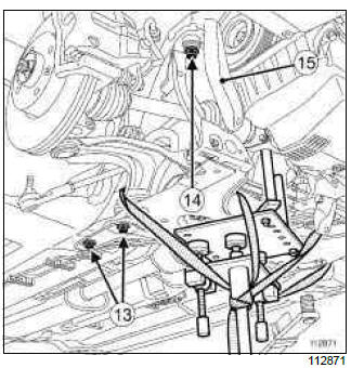 Renault Clio. Front axle subframe: Removal - Refitting