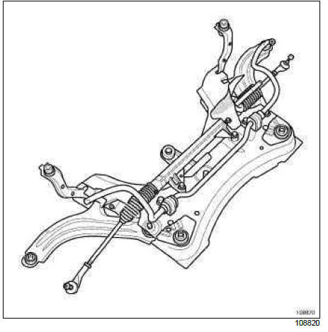 Renault Clio. Front axle subframe: Removal - Refitting