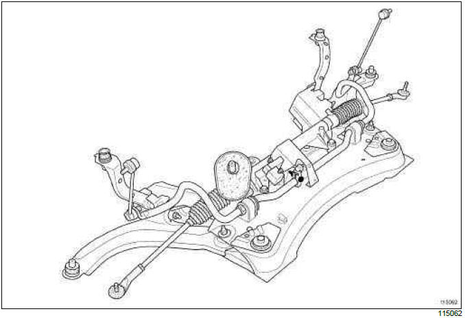 Renault Clio. Front axle subframe: Removal - Refitting