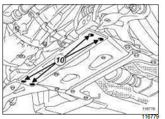 Renault Clio. Front axle subframe: Removal - Refitting