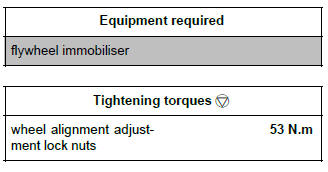 Renault Clio. Front axle system: Adjustment