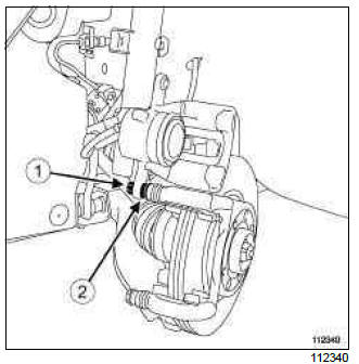 Renault Clio. Front brake calliper mounting: Removal - Refitting