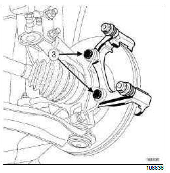 Renault Clio. Front brake calliper mounting: Removal - Refitting