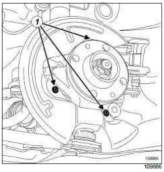 Renault Clio. Front brake disc protector: Removal - Refitting