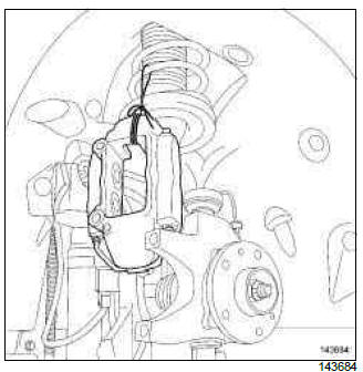 Renault Clio. Front brake disc: Removal - Refitting