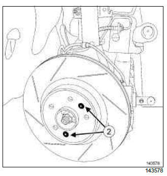 Renault Clio. Front brake disc: Removal - Refitting