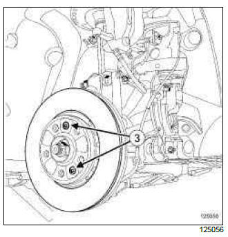 Renault Clio. Front brake disc: Removal - Refitting