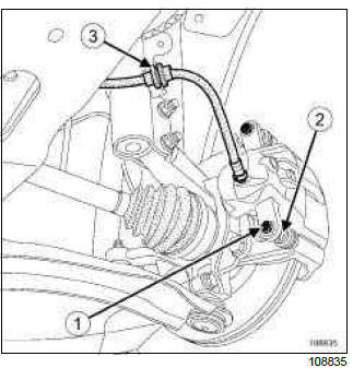 Renault Clio. Front brake pads: Removal - Refitting