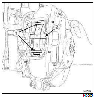 Renault Clio. Front brake pads: Removal - Refitting