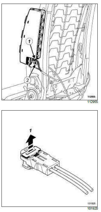 Renault Clio. Front (chest-level) side airbag: Removal - Refitting