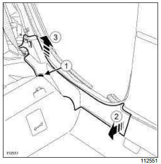 Renault Clio. Rear door sill lining: Removal - Refitting