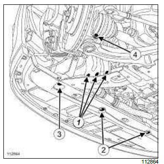 Renault Clio. Front driveshaft lower arm: Removal - Refitting