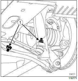 Renault Clio. Front driveshaft lower arm: Removal - Refitting