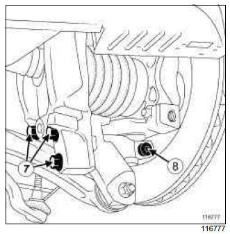 Renault Clio. Front driveshaft lower arm: Removal - Refitting