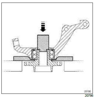 Renault Clio. Front hub carrier bearing: Removal - Refitting