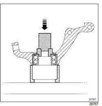 Renault Clio. Front hub carrier bearing: Removal - Refitting