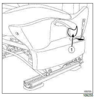 Renault Clio. Front lap belt pretensioner: Removal - Refitting