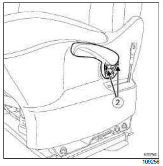 Renault Clio. Front lap belt pretensioner: Removal - Refitting