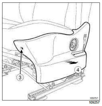 Renault Clio. Front lap belt pretensioner: Removal - Refitting