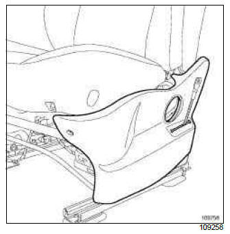 Renault Clio. Front lap belt pretensioner: Removal - Refitting