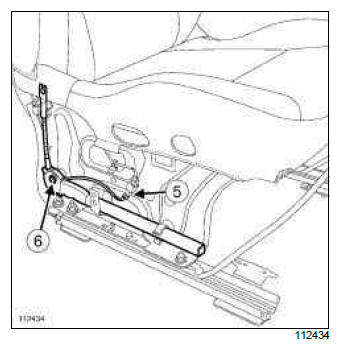 Renault Clio. Front lap belt pretensioner: Removal - Refitting