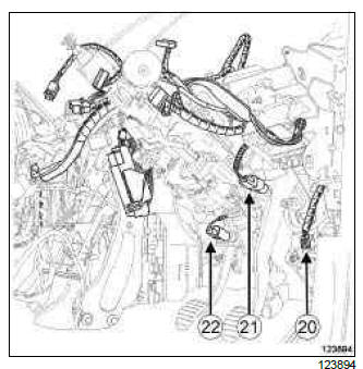 Renault Clio. Front left-hand wiring