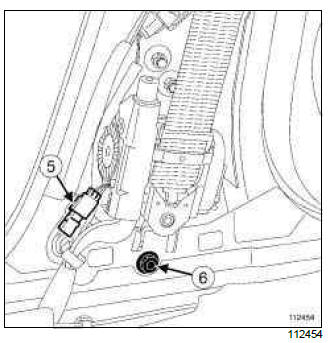 Renault Clio. Front pyrotechnic inertia reel: Removal - Refitting