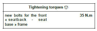 Renault Clio. Front seat base frame: Removal - Refitting