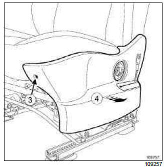 Renault Clio. Front seat base trim: Removal - Refitting