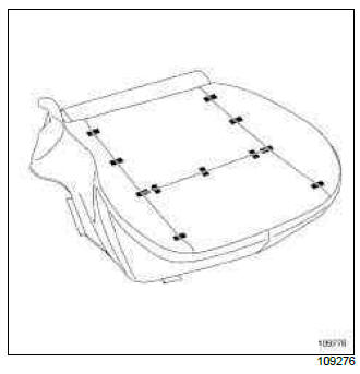 Renault Clio. Front seat base trim: Removal - Refitting