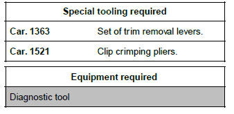 Renault Clio. Front seat base trim: Removal - Refitting