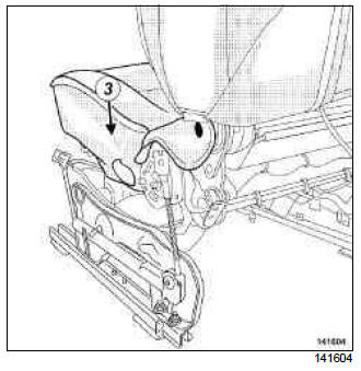 Renault Clio. Front seat base trim: Removal - Refitting