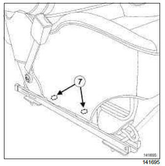 Renault Clio. Front seat base trim: Removal - Refitting