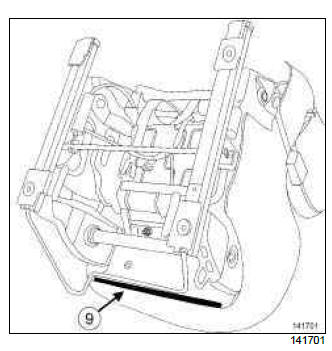 Renault Clio. Front seat base trim: Removal - Refitting