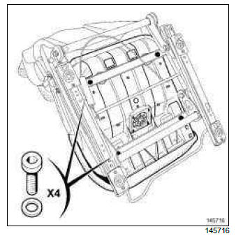 Renault Clio. Front seat base trim: Removal - Refitting