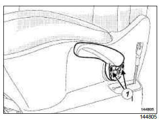 Renault Clio. Front seat height adjuster control: Removal - Refitting