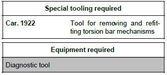 Renault Clio. Front seat height adjustment: Removal - Refitting