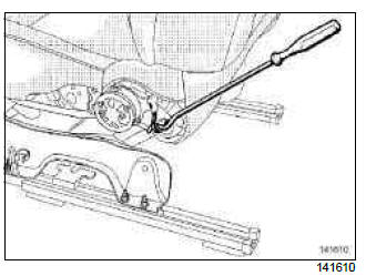 Renault Clio. Front seat height adjustment: Removal - Refitting