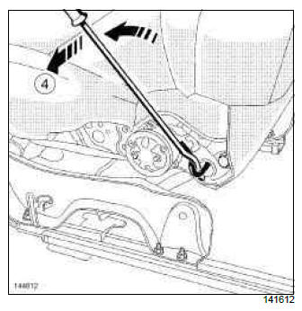 Renault Clio. Front seat height adjustment: Removal - Refitting