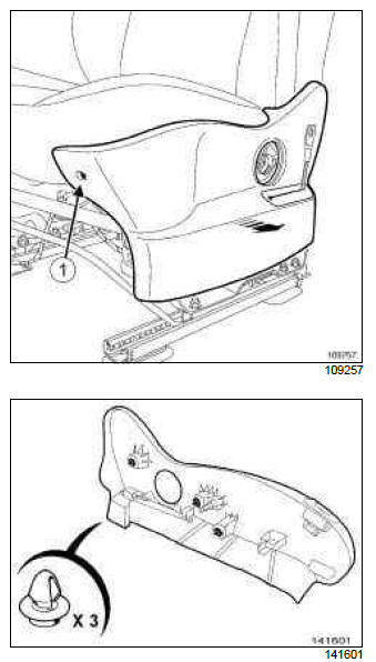 Renault Clio. Front seat lower casing: Removal - Refitting