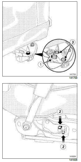 Renault Clio. Front seat runner: Removal - Refitting