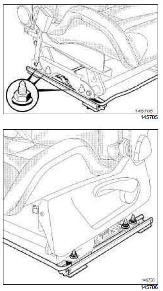 Renault Clio. Front seat runner: Removal - Refitting