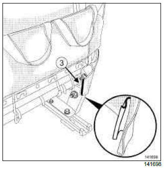 Renault Clio. Front seatback frame: Removal - Refitting