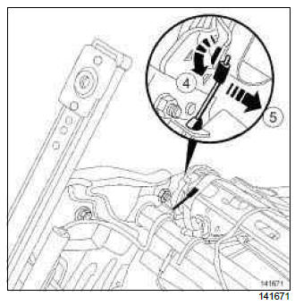 Renault Clio. Front seatback frame: Removal - Refitting