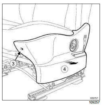 Renault Clio. Front seatback trim: Removal - Refitting