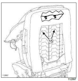 Renault Clio. Front seatback trim: Removal - Refitting