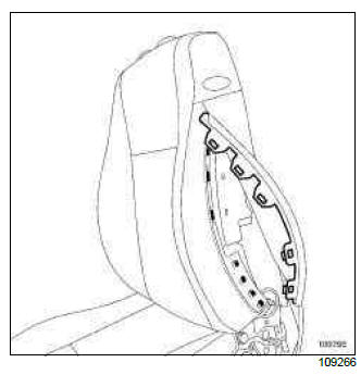 Renault Clio. Front seatback trim: Removal - Refitting